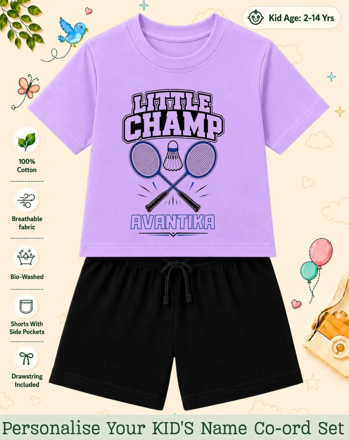 Future Sport Star Custom Kid Co-ord Set Swiftsoul