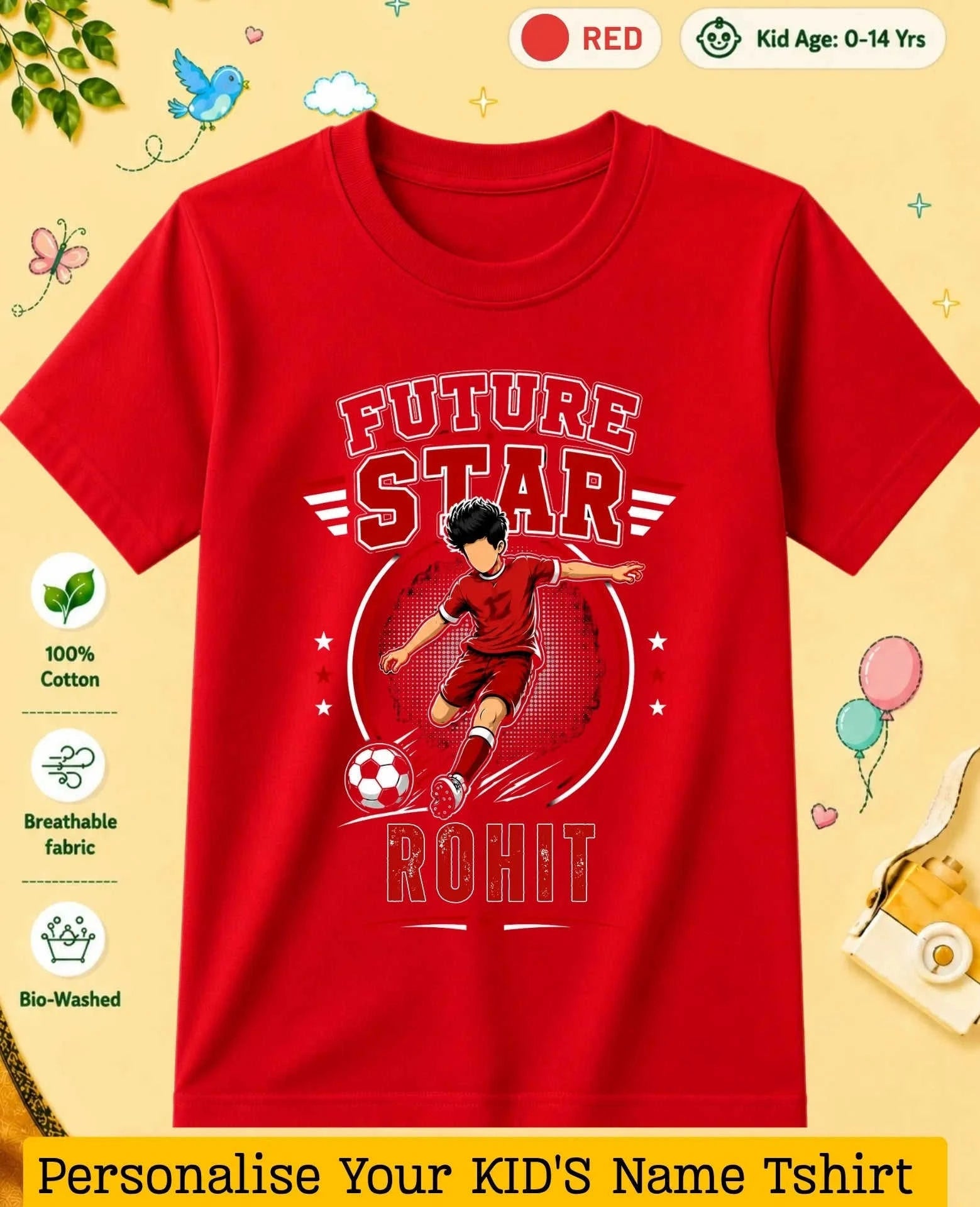 Future Sport Star Custom Kid Cotton Tshirt Swiftsoul