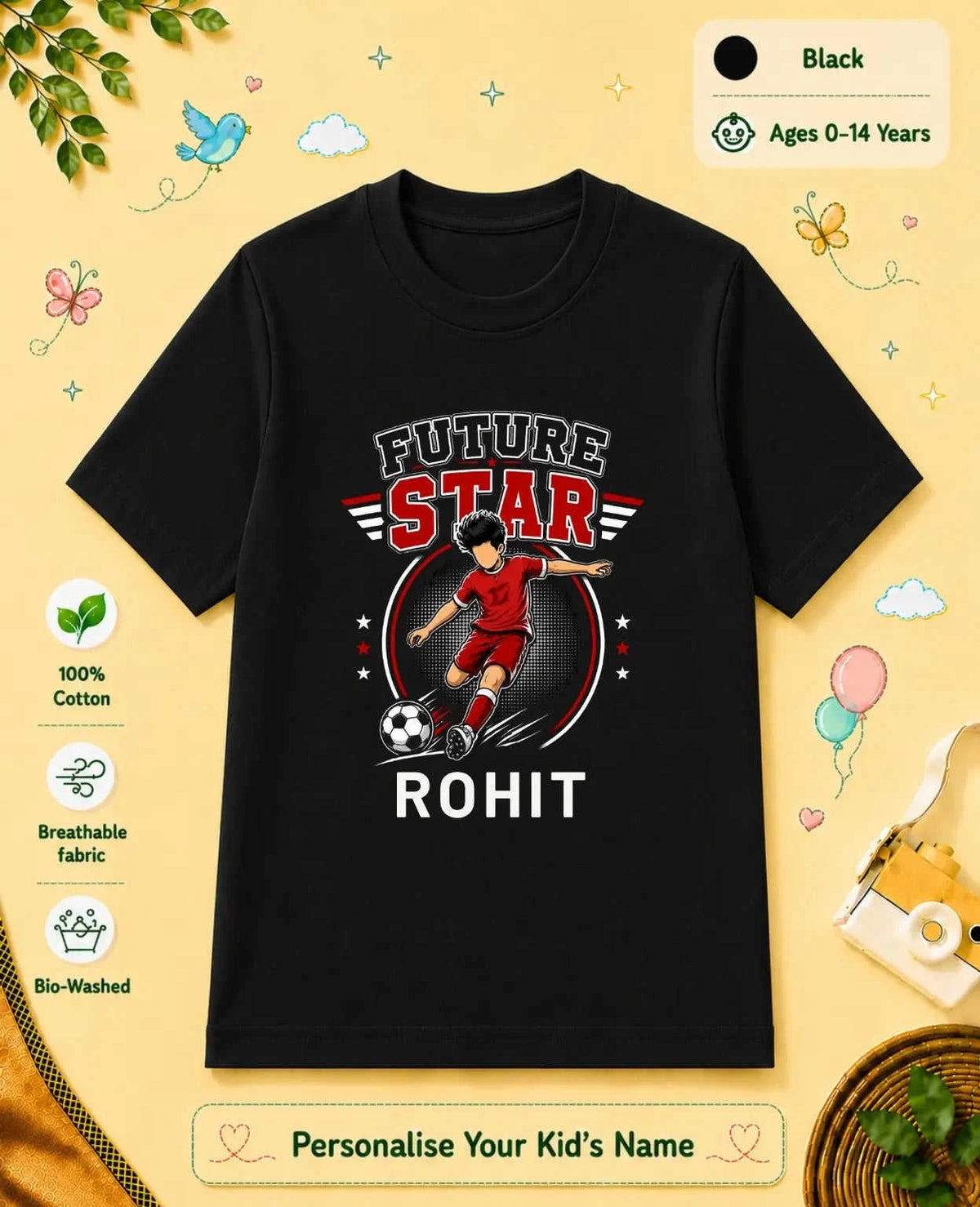 Future Sport Star Custom Kid Cotton Tshirt Swiftsoul