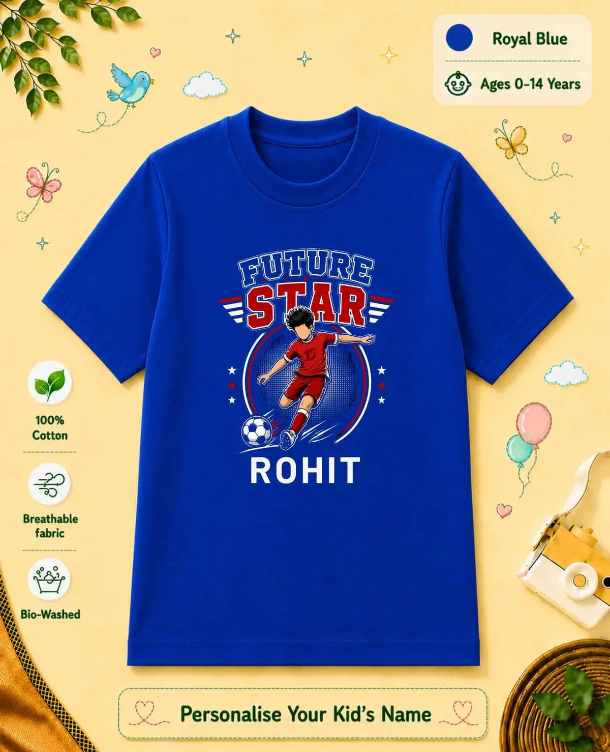 Future Sport Star Custom Kid Cotton Tshirt Swiftsoul
