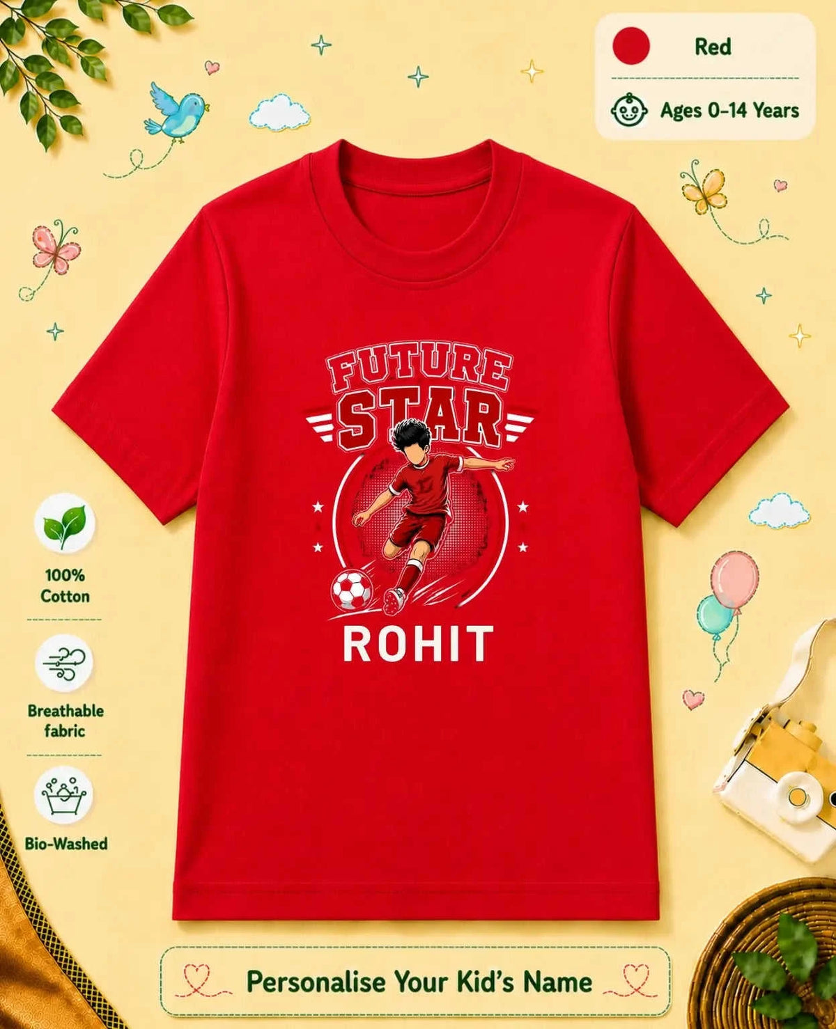 Future Sport Star Custom Kid Cotton Tshirt Swiftsoul