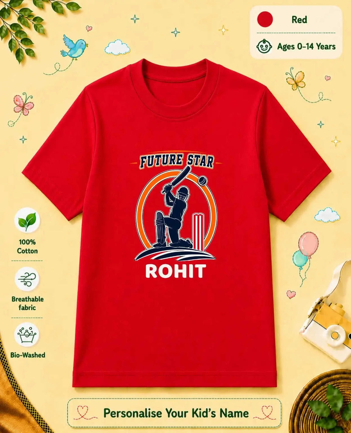 Future Sport Star Custom Kid Cotton Tshirt Swiftsoul