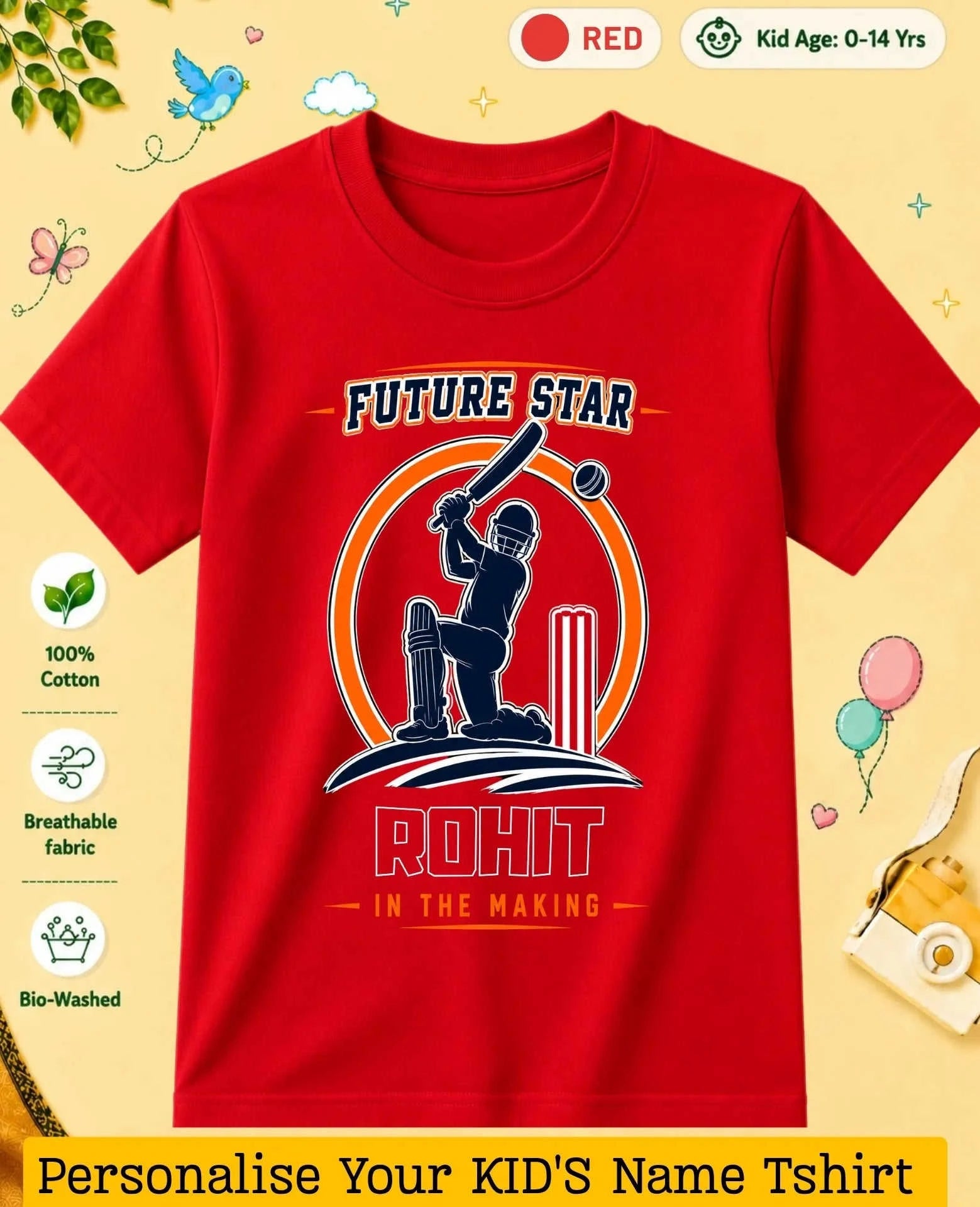 Future Sport Star Custom Kid Cotton Tshirt Swiftsoul