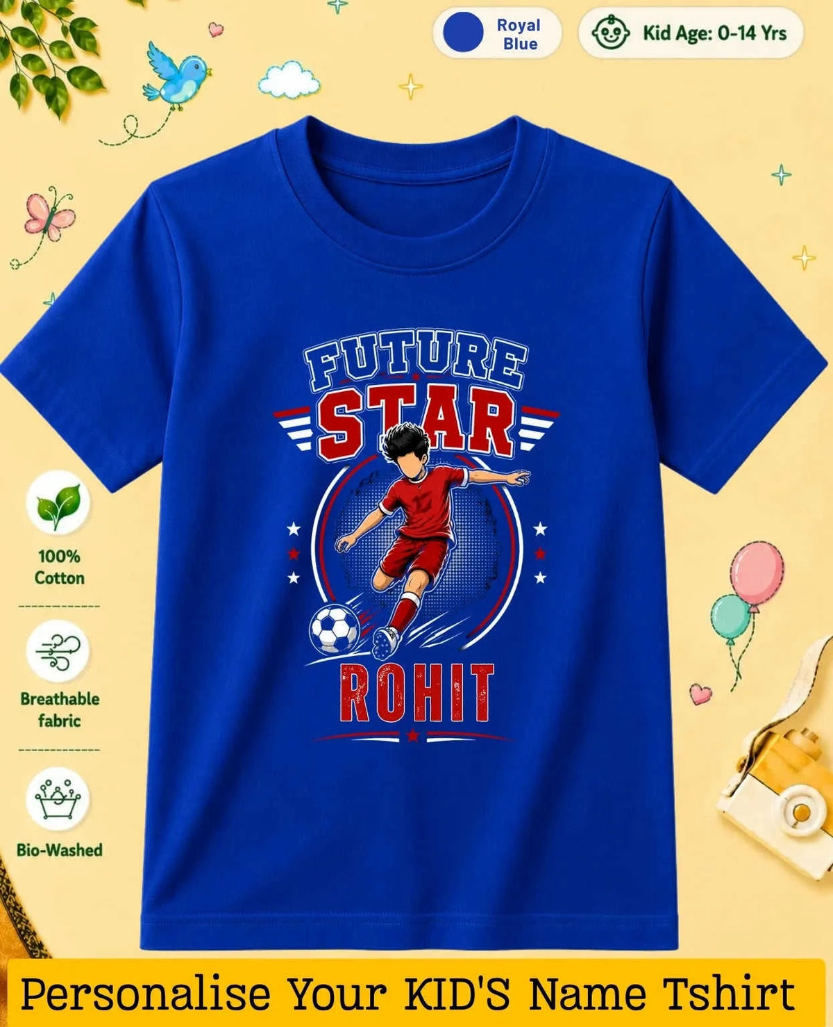 Future Sport Star Custom Kid Cotton Tshirt Swiftsoul