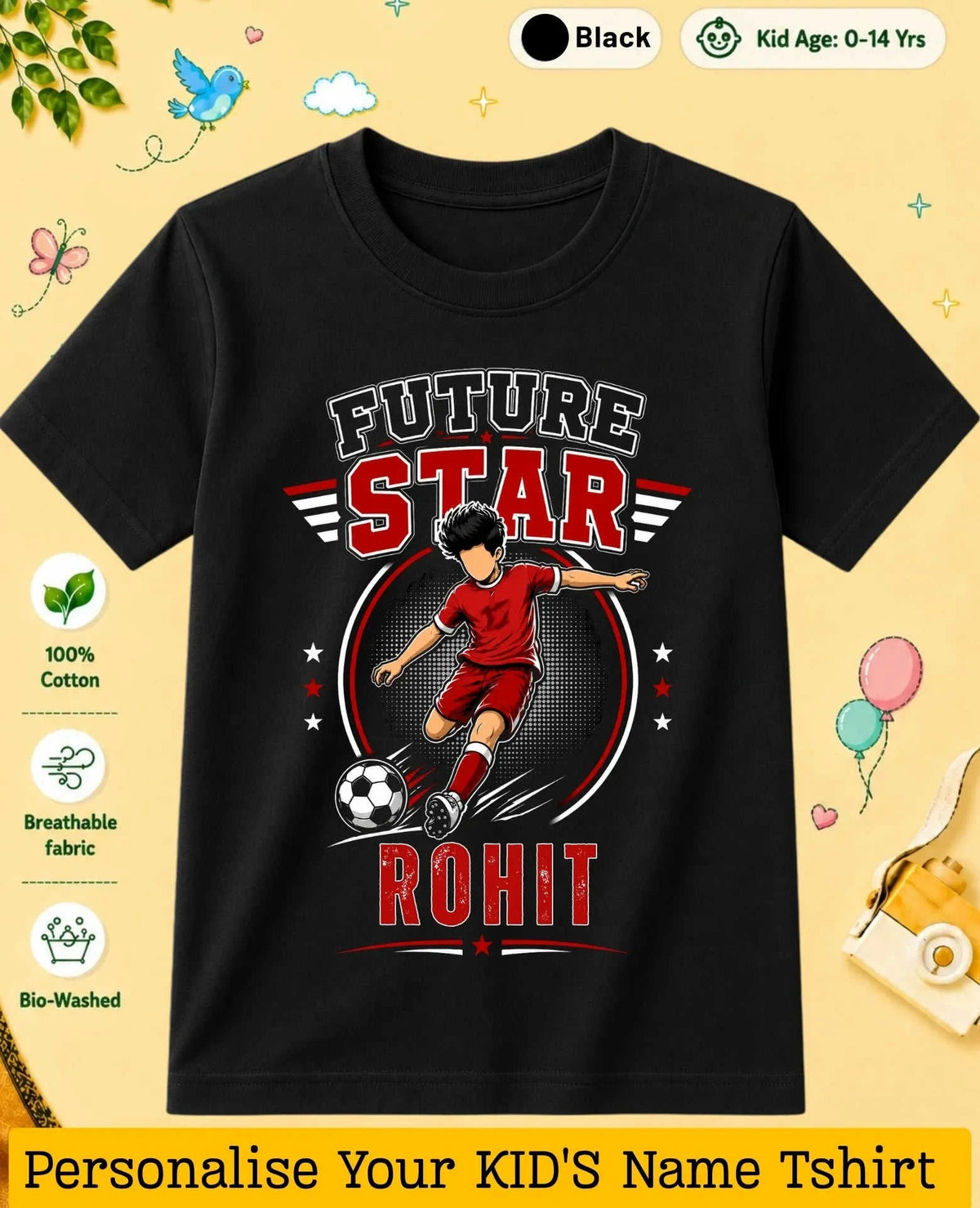 Future Sport Star Custom Kid Cotton Tshirt Swiftsoul