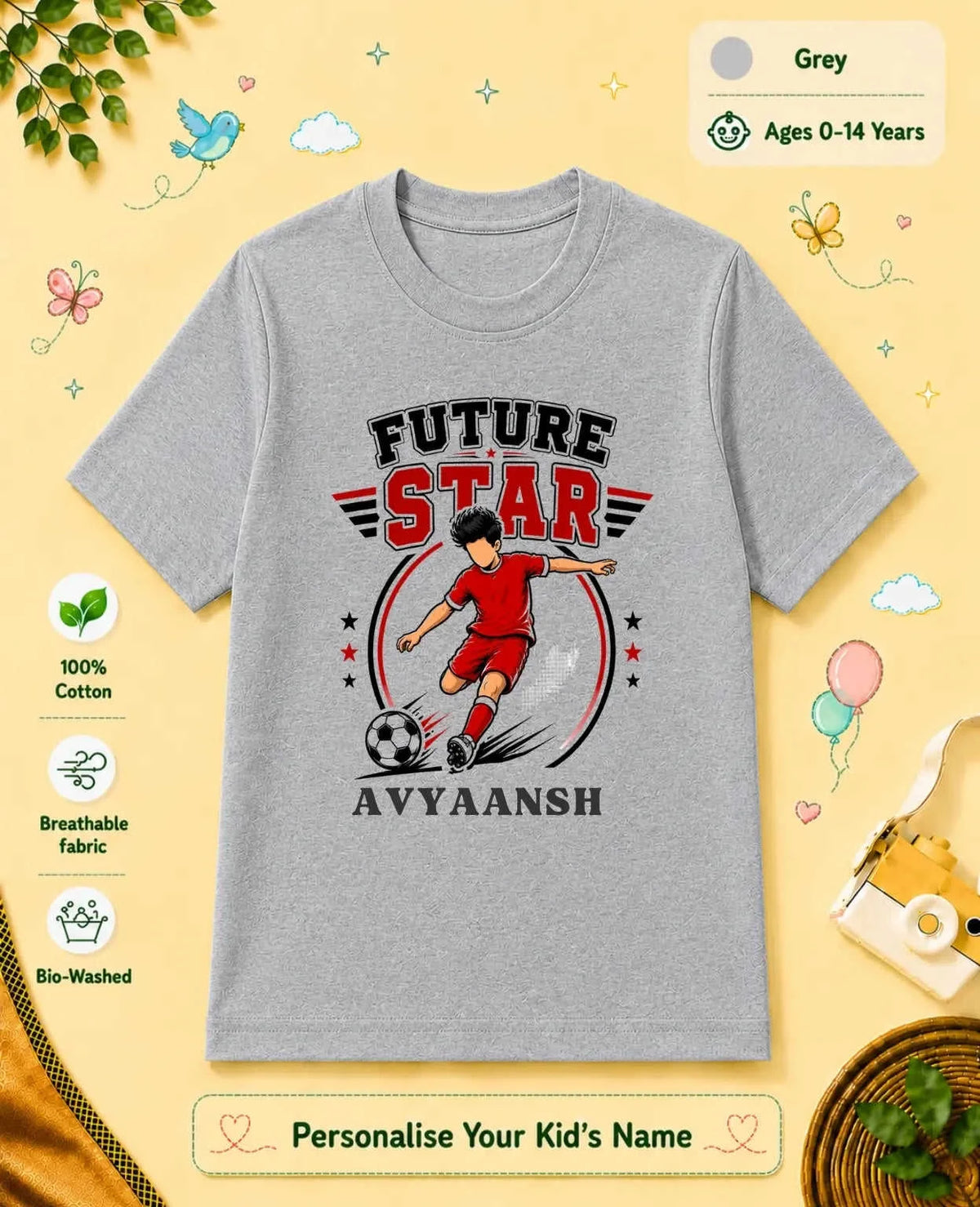 Future Sport Star Custom Kid's Cotton Tee Swiftsoul