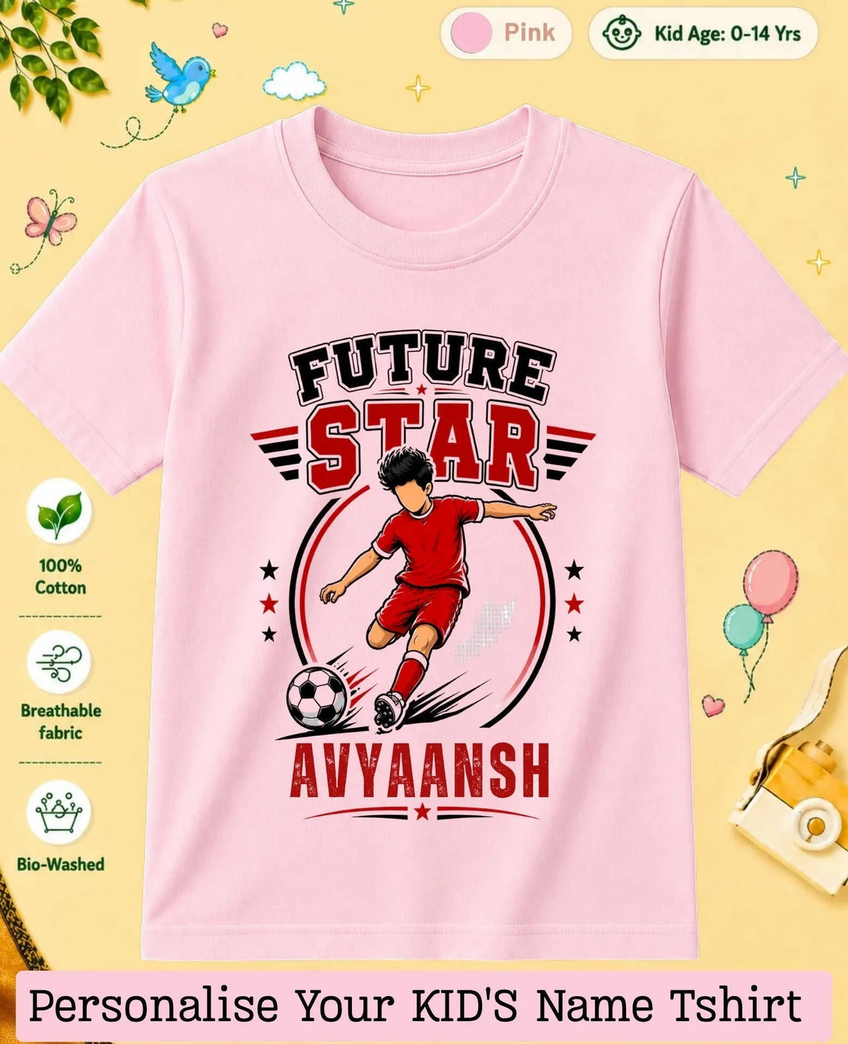 Future Sport Star Custom Kid's Cotton Tee Swiftsoul