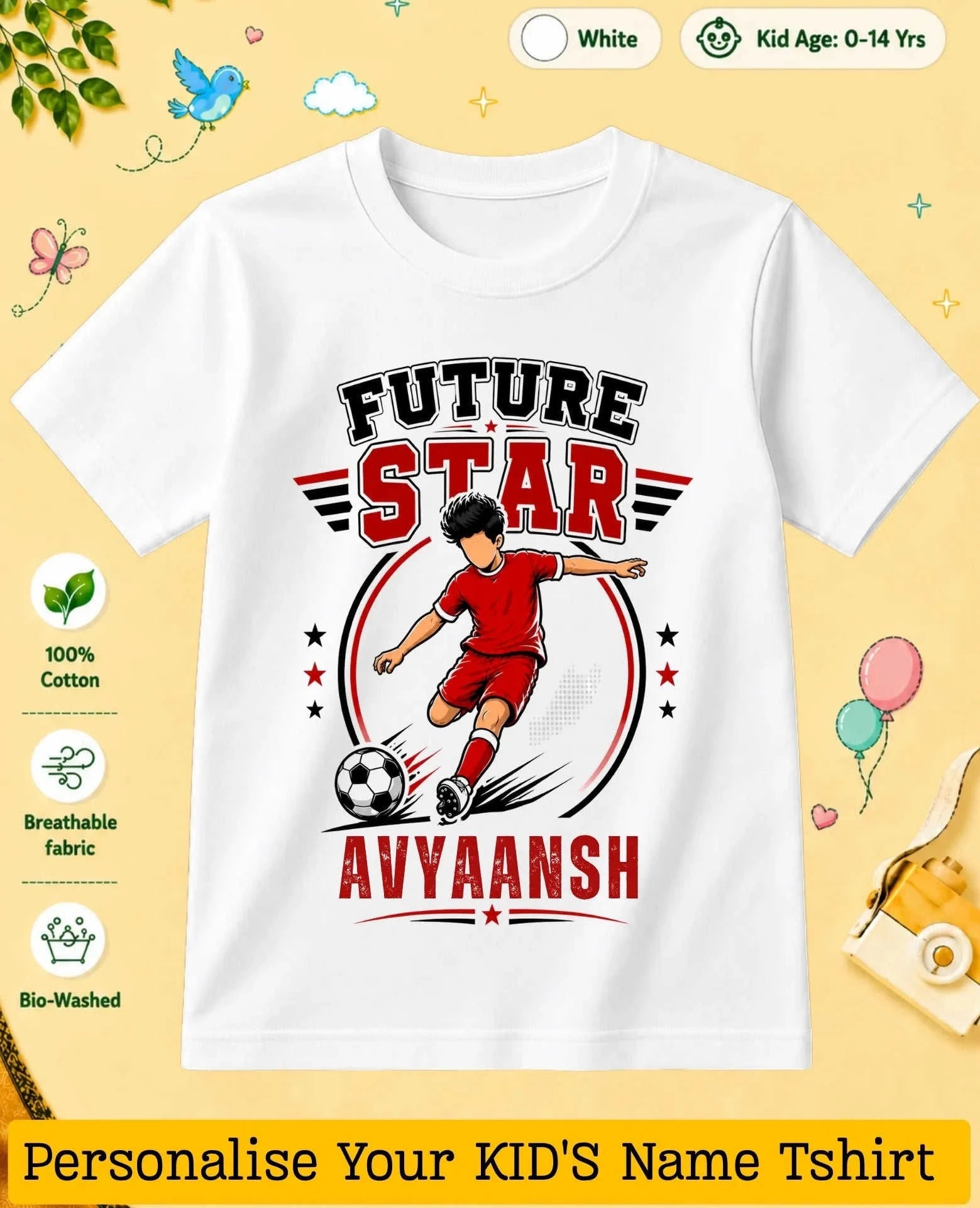 Future Sport Star Custom Kid's Cotton Tee Swiftsoul