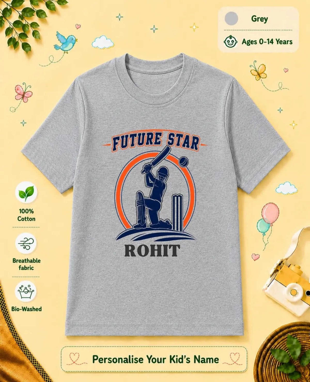 Future Sport Star Custom Kid's Cotton Tee Swiftsoul