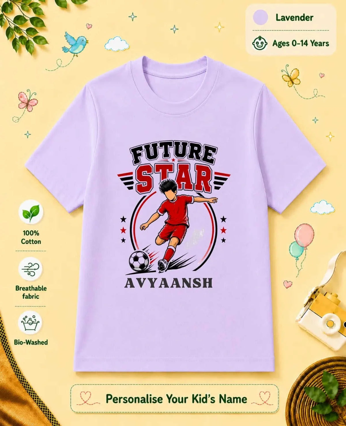Future Sport Star Custom Kid's Cotton Tee Swiftsoul