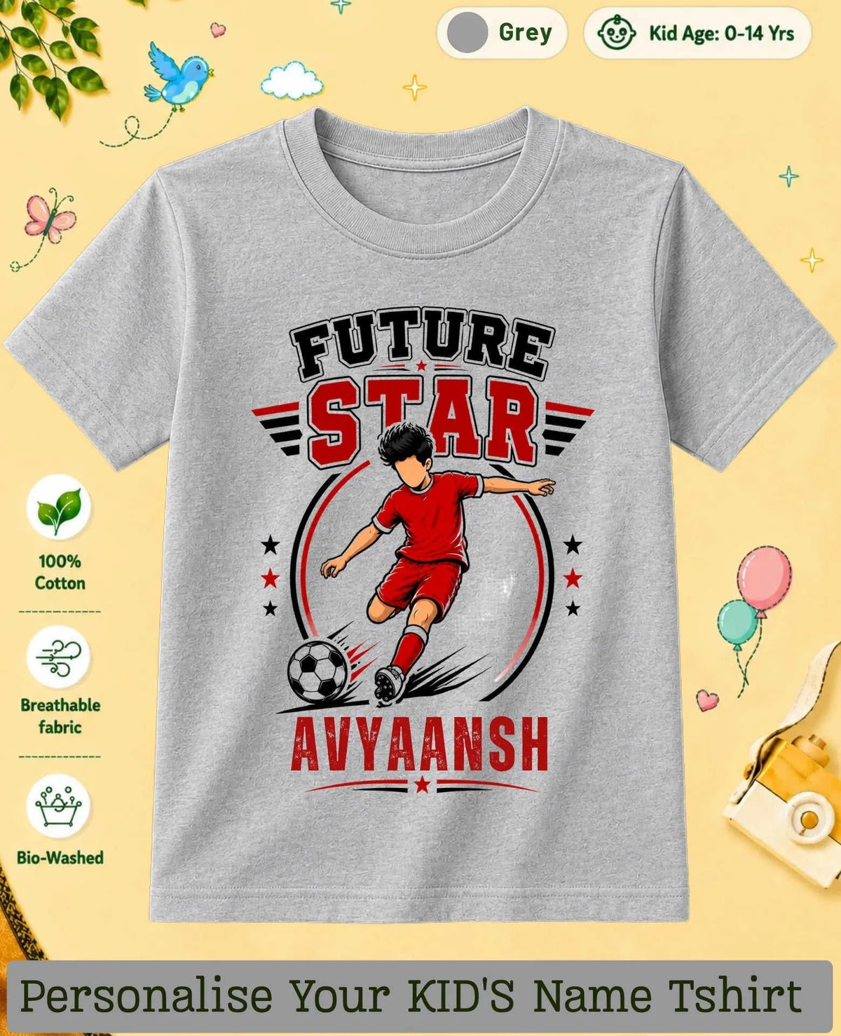 Future Sport Star Custom Kid's Cotton Tee Swiftsoul