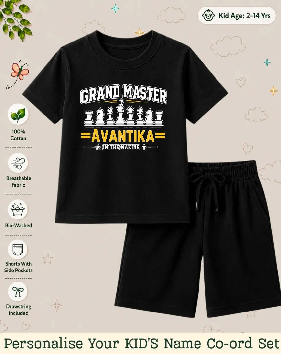 Future Sport Star Kid Custom Co-ord Set Swiftsoul