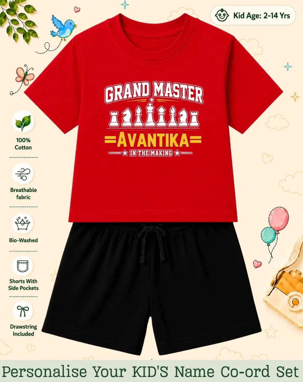 Future Sport Star Kid Custom Co-ord Set Swiftsoul
