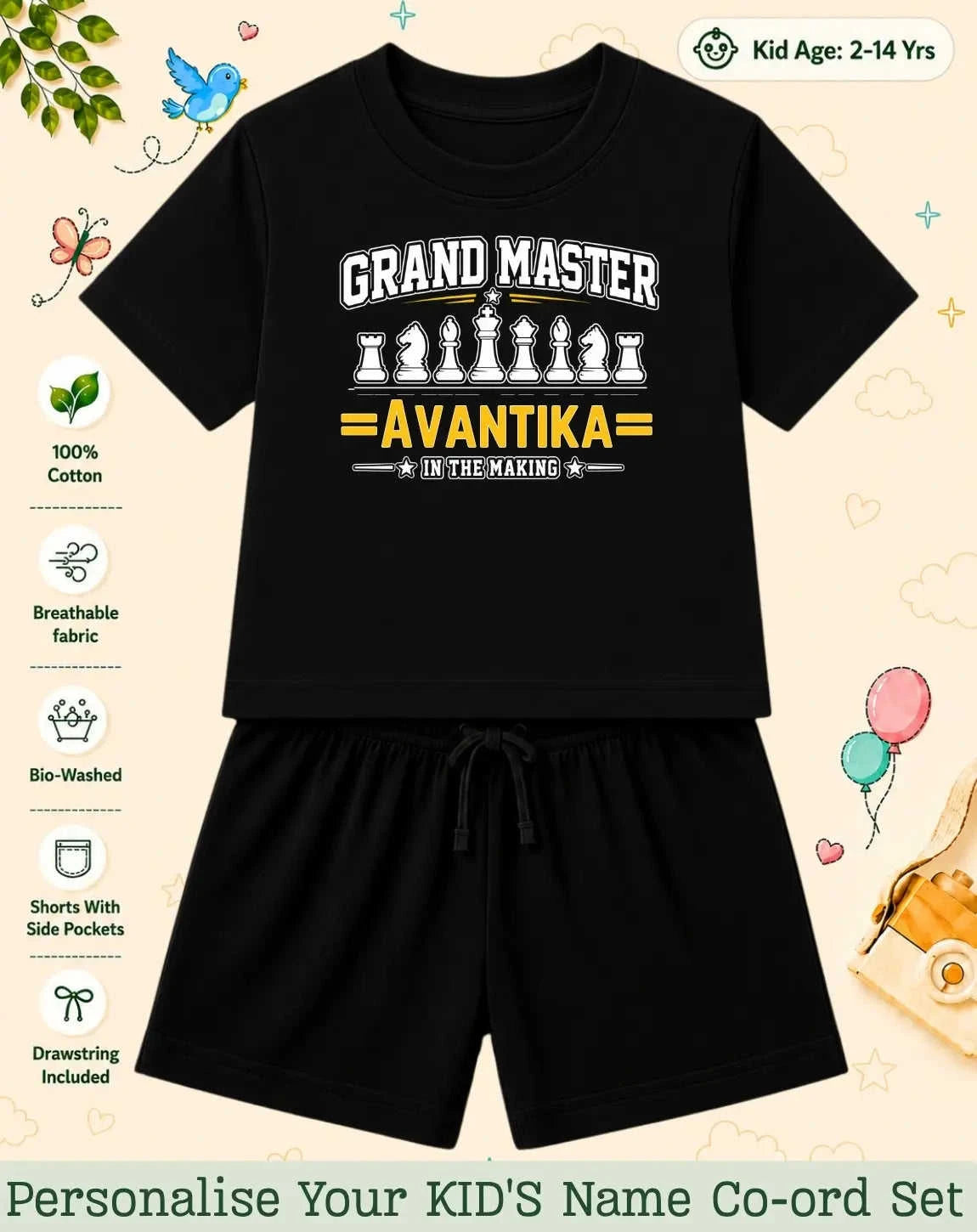 Future Sport Star Kid Custom Co-ord Set Swiftsoul