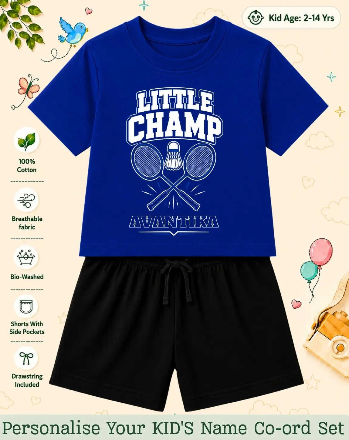 Future Sport Star Kid Custom Co-ord Set Swiftsoul