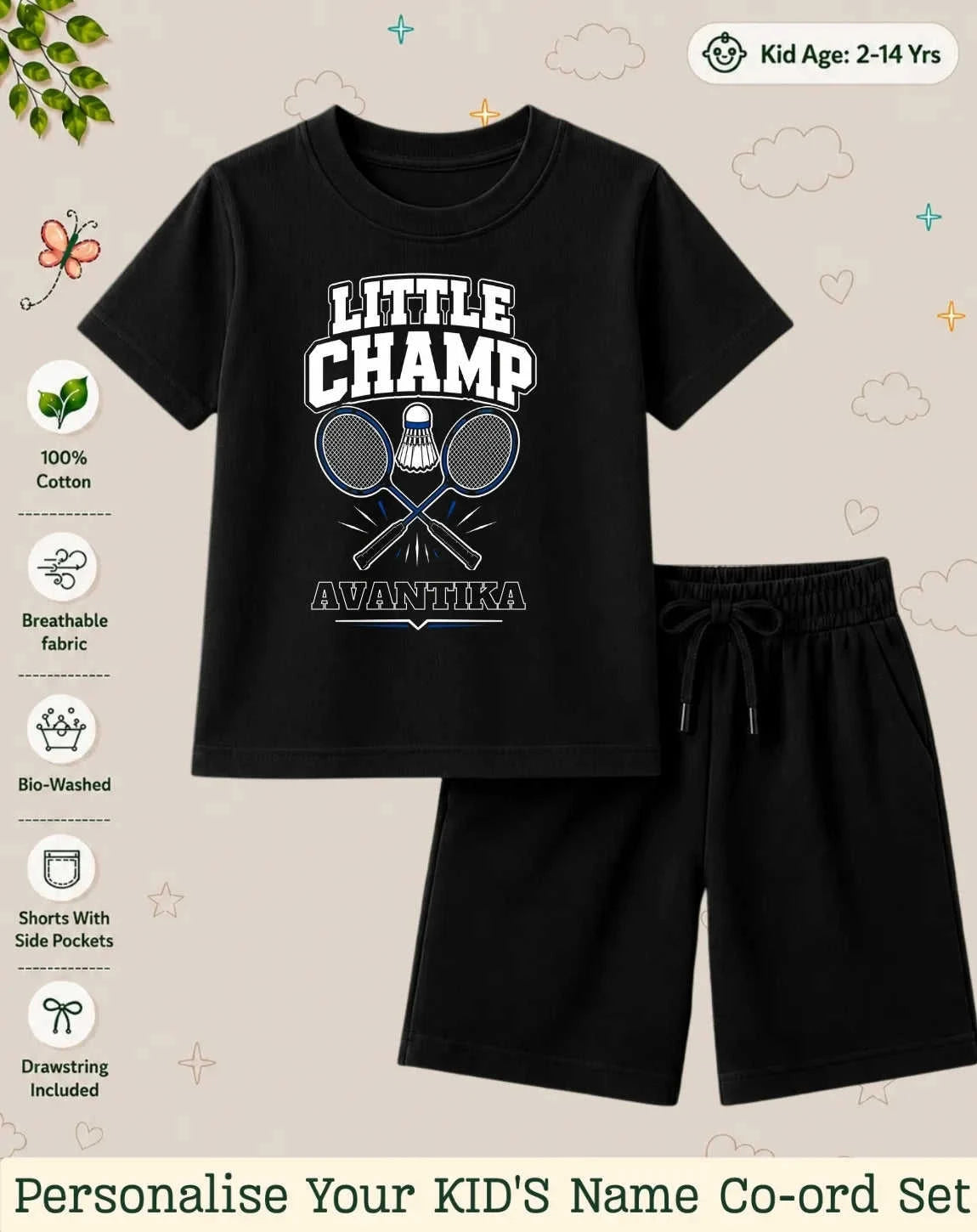Future Sport Star Kid's Custom Co-ord Set Swiftsoul