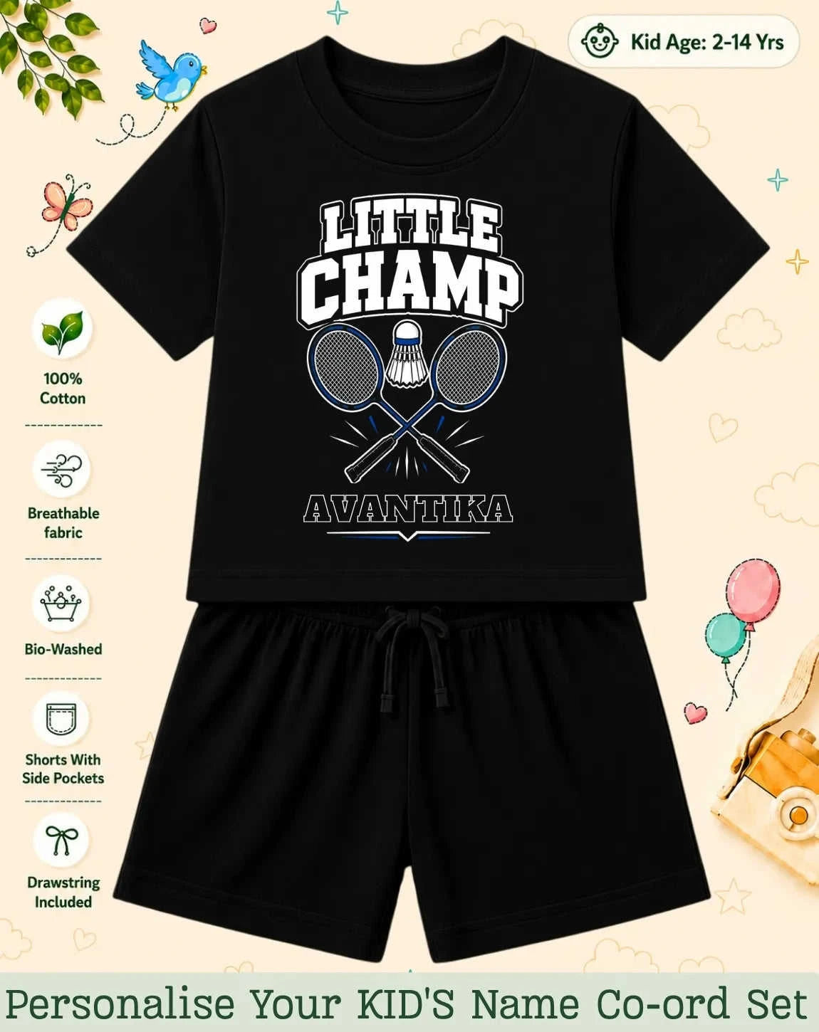 Future Sport Star Kid's Custom Co-ord Set Swiftsoul