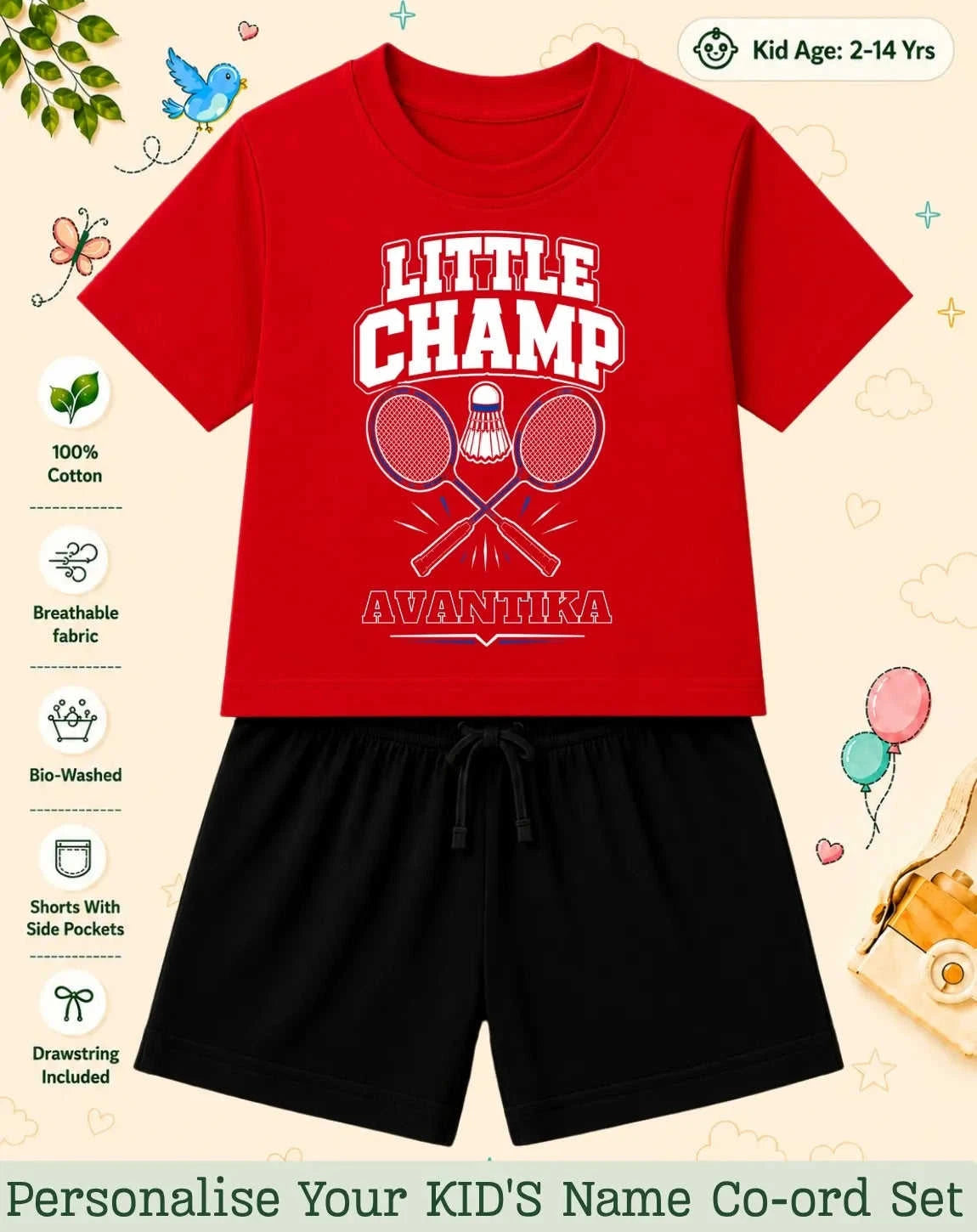 Future Sport Star Kid's Custom Co-ord Set Swiftsoul