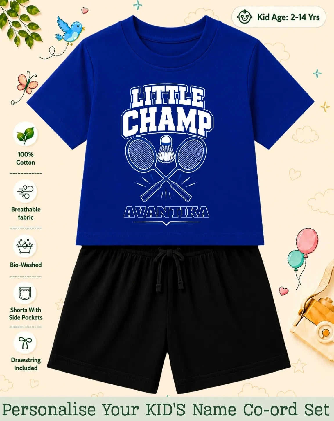 Future Sport Star Kid's Custom Co-ord Set Swiftsoul