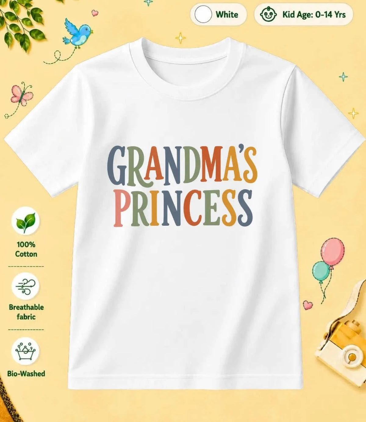 Grandpa & Grandma's Blessing kids Cotton Tee Swiftsoul