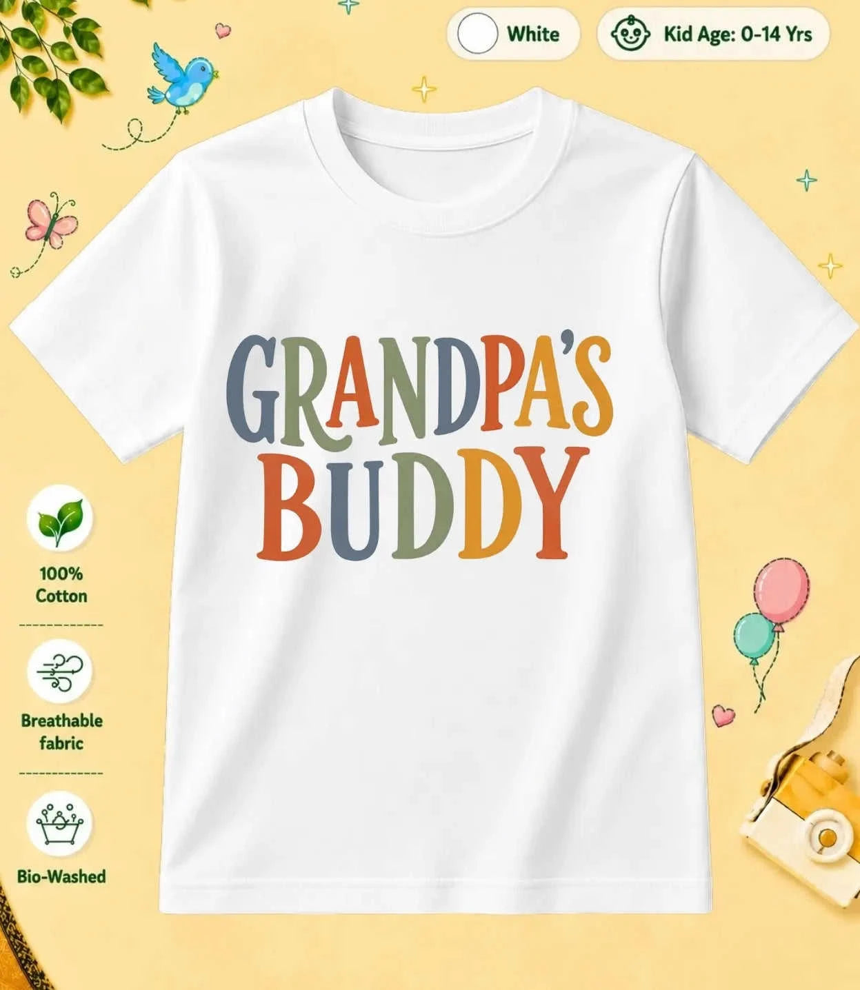 Grandpa & Grandma's Blessing kids Cotton Tee Swiftsoul