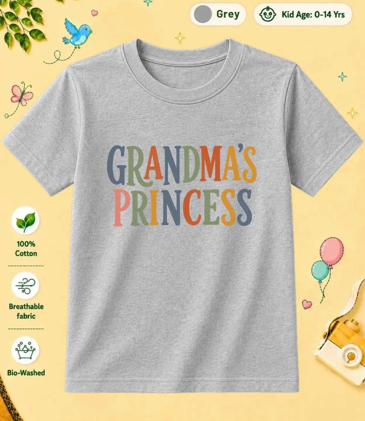 Grandpa & Grandma's Blessing kids Cotton Tee Swiftsoul