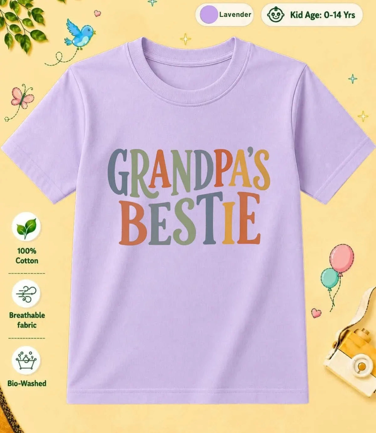 Grandpa & Grandma's Blessing kids Cotton Tee Swiftsoul
