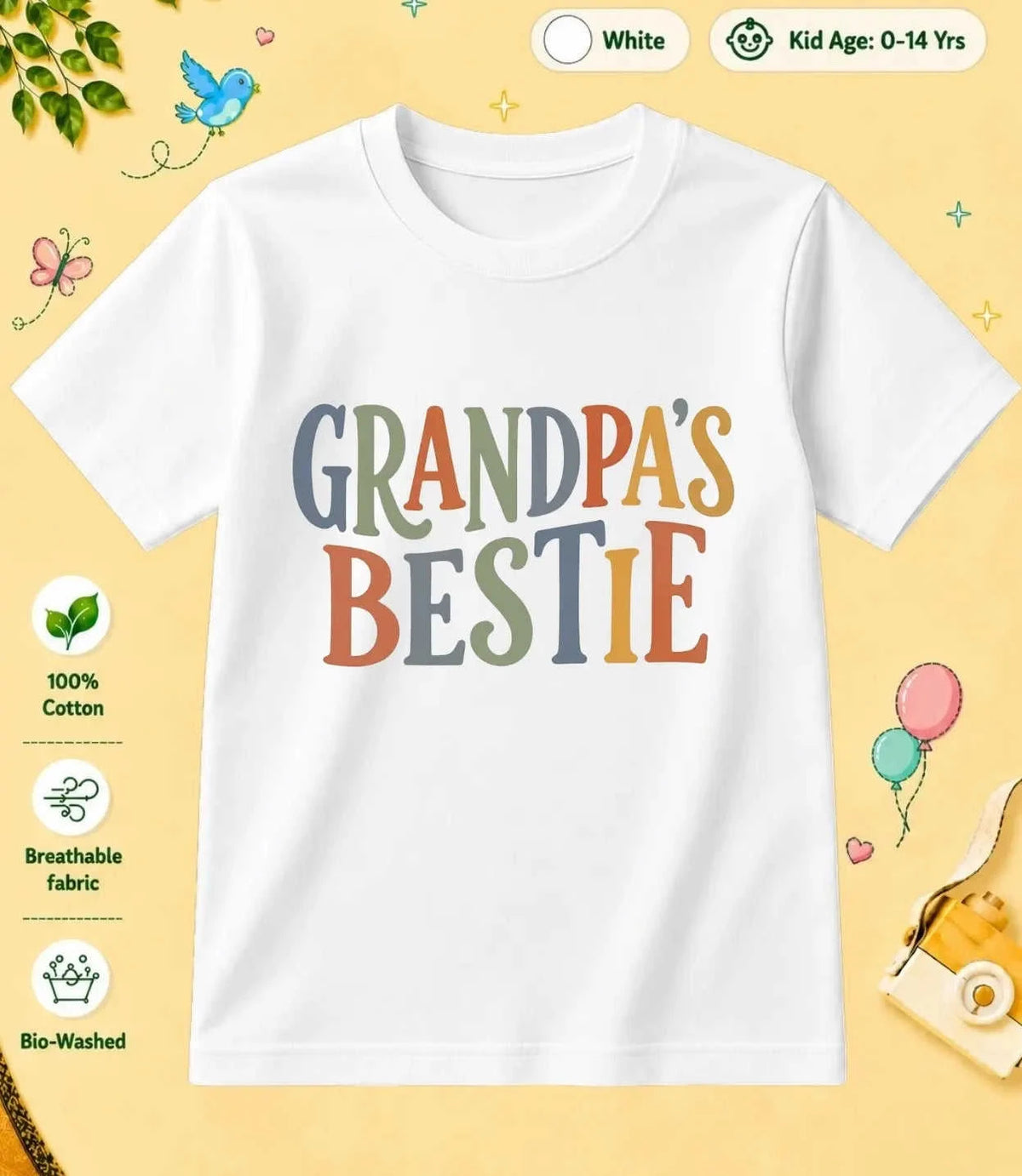 Grandpa & Grandma's Blessing kids Cotton Tee Swiftsoul