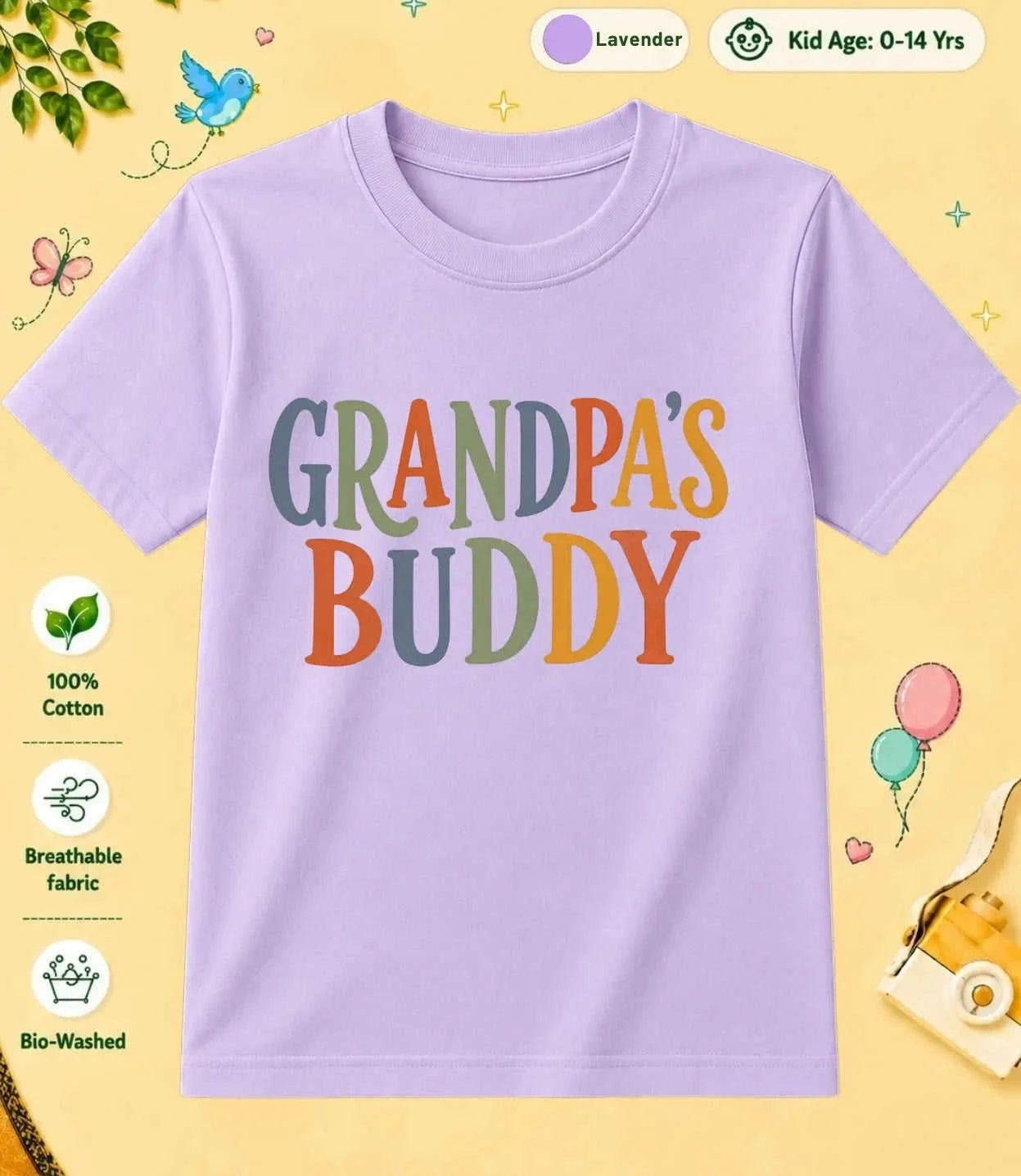 Grandpa & Grandma's Blessing kids Cotton Tee Swiftsoul
