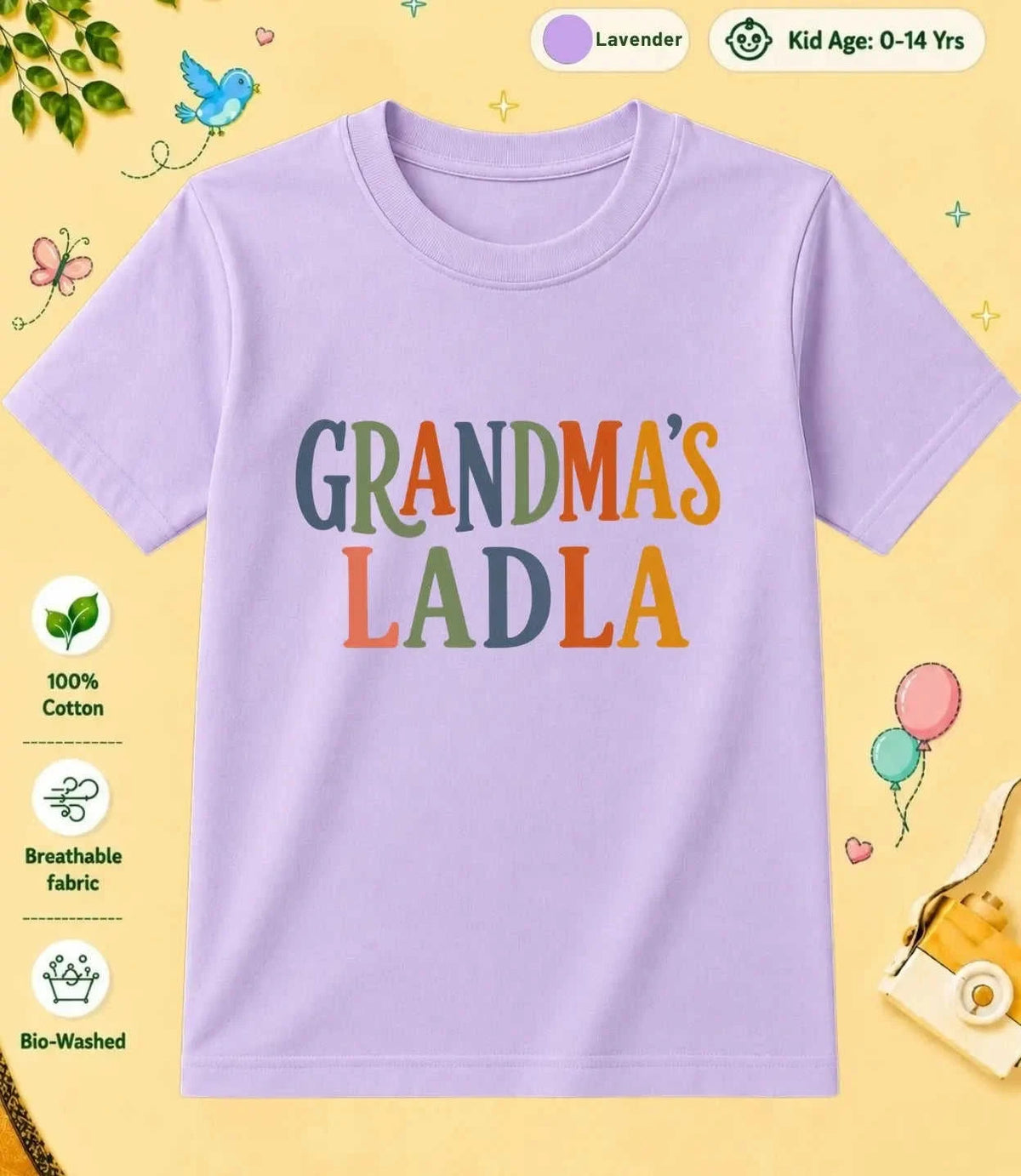 Grandpa & Grandma's Blessing kids Cotton Tee Swiftsoul