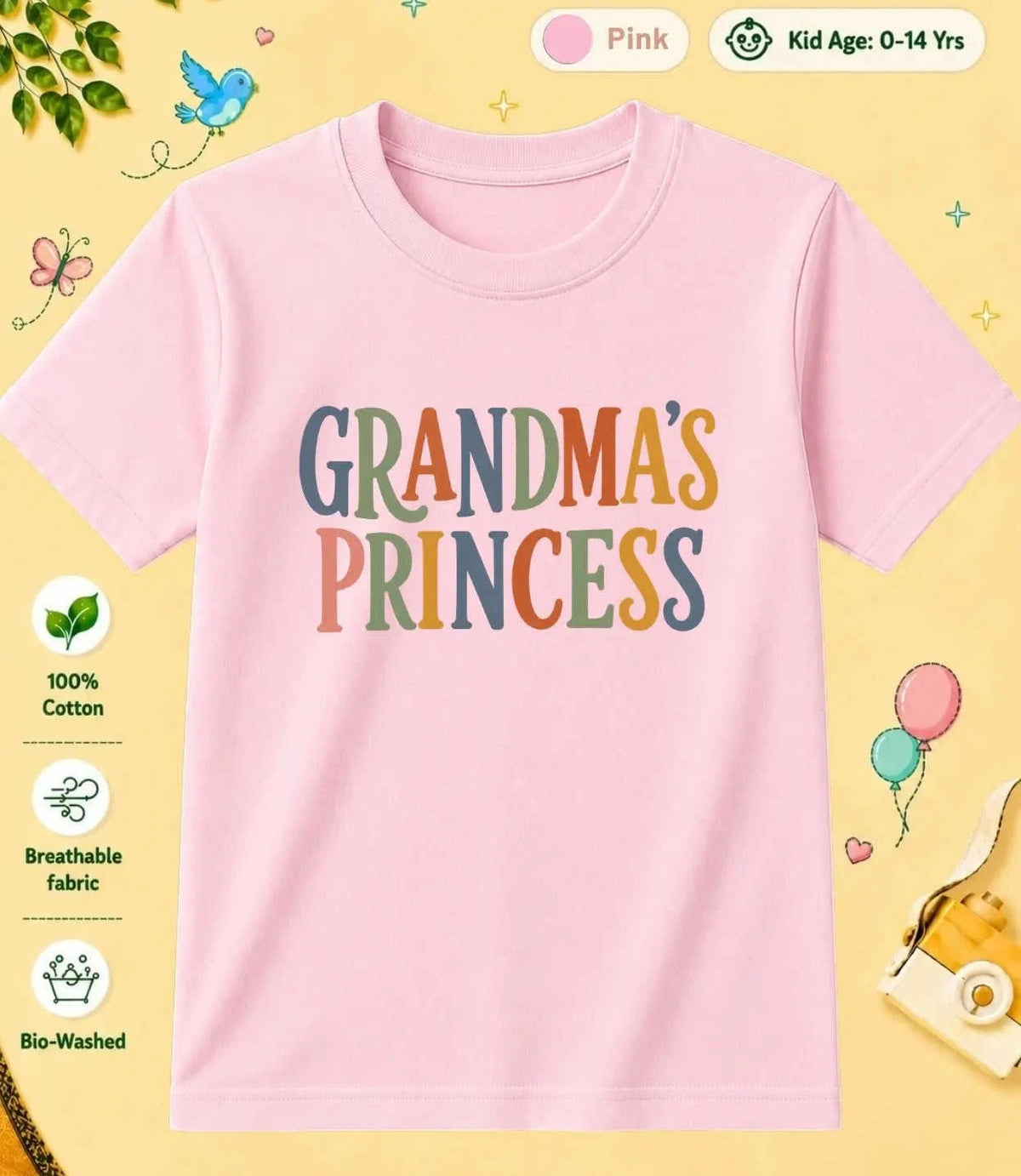Grandpa & Grandma's Blessing kids Cotton Tee Swiftsoul