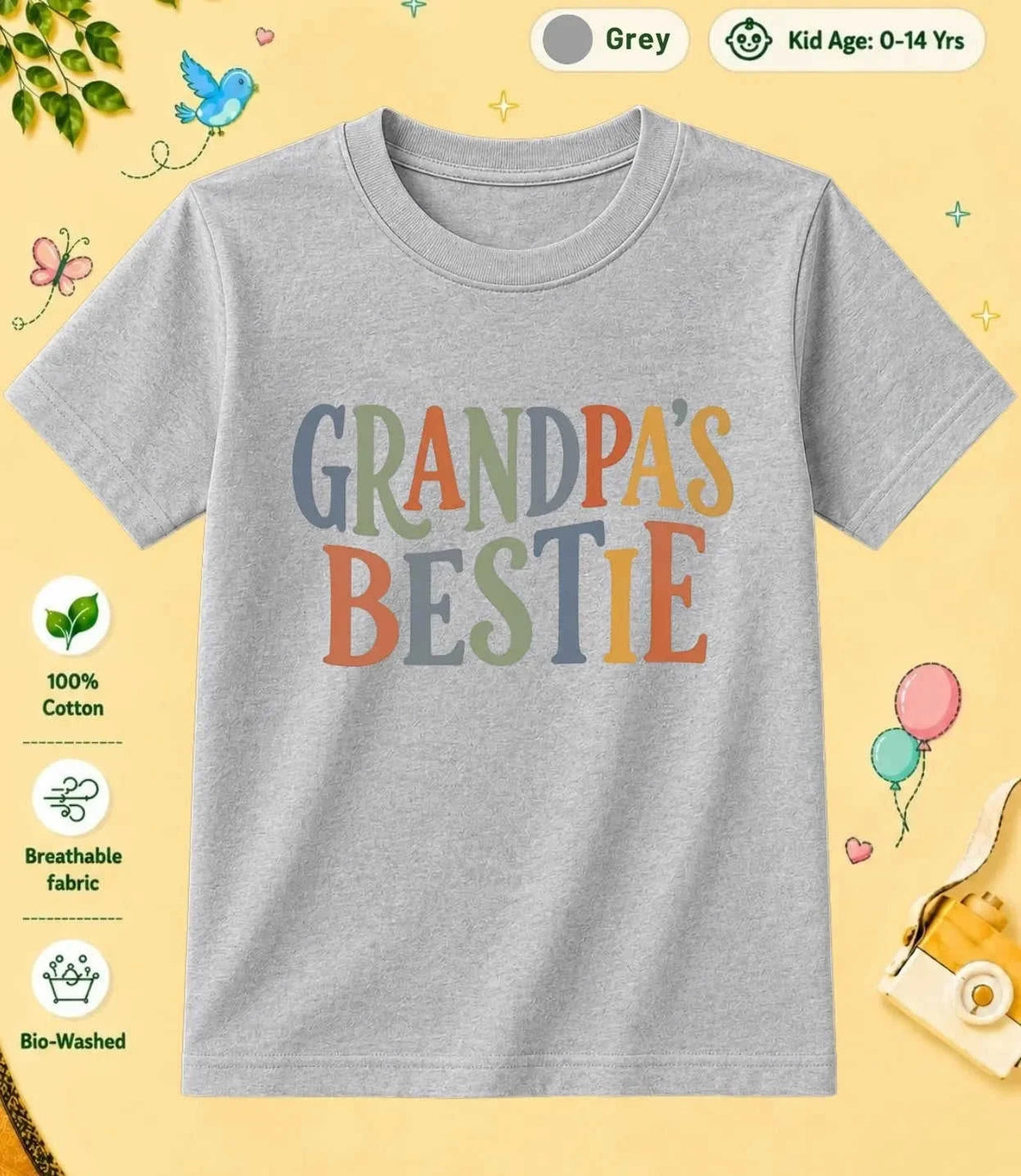 Grandpa & Grandma's Blessing kids Cotton Tee Swiftsoul