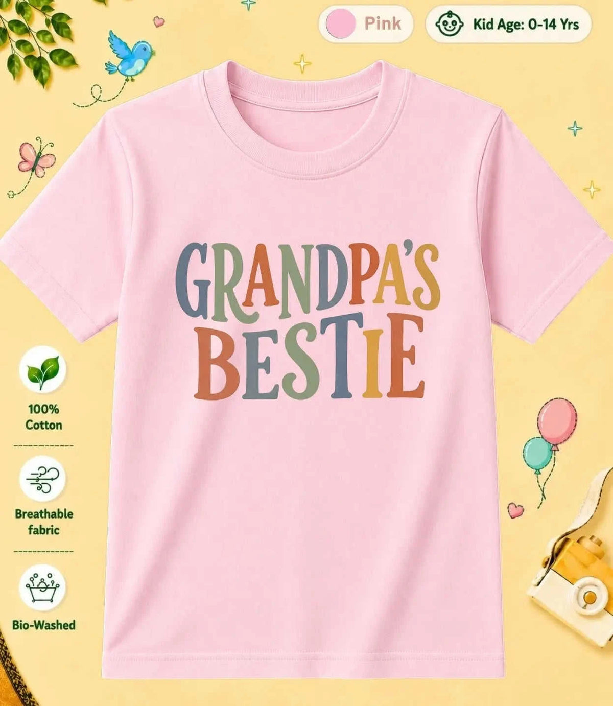 Grandpa & Grandma's Blessing kids Cotton Tee Swiftsoul