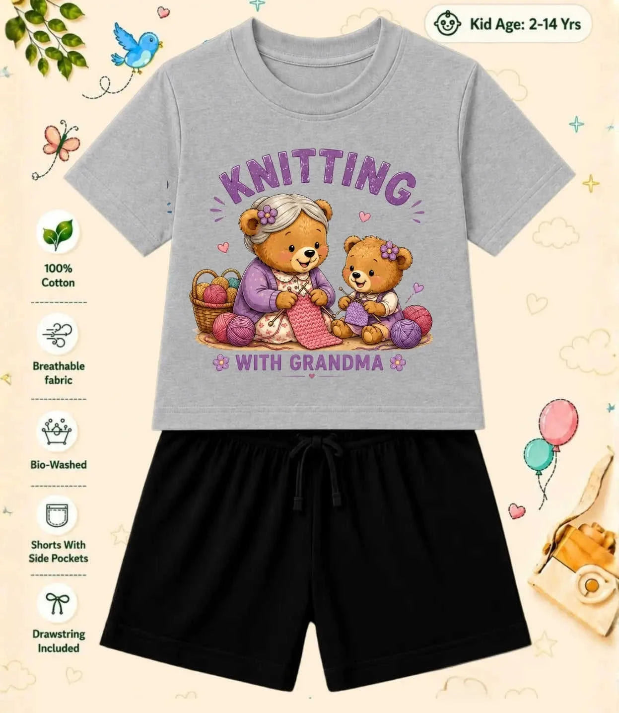 Grandpa & Grandma's Favorite Kid Co-ord Set Swiftsoul