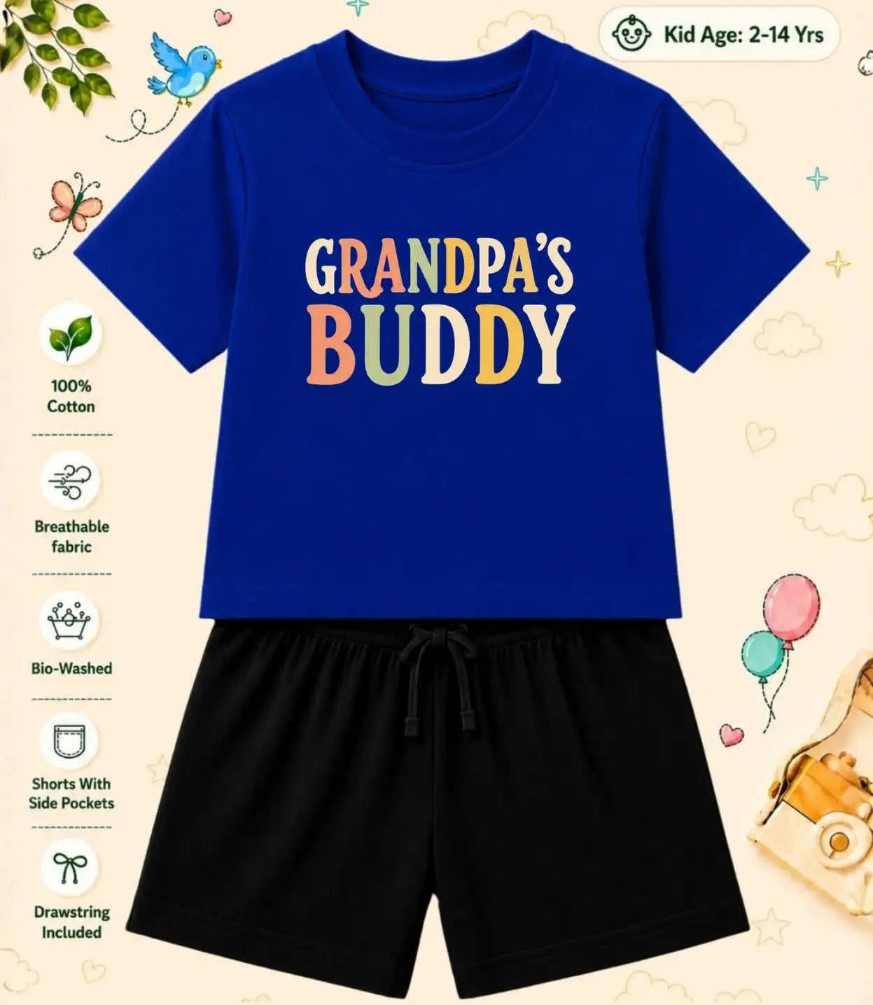 Grandpa & Grandma's Favorite  Kid  Co-ord Set Swiftsoul