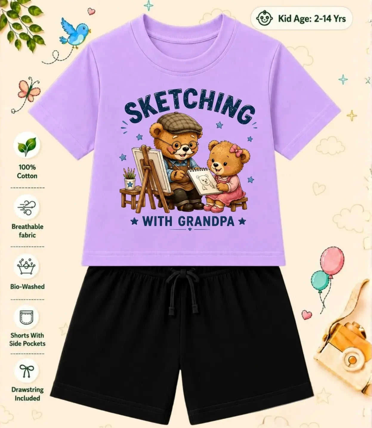Grandpa & Grandma's Favorite Kid Co-ord Set Swiftsoul