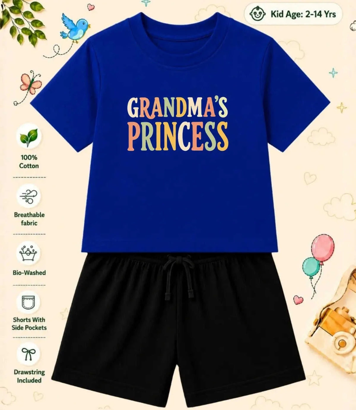 Grandpa & Grandma's Favorite  Kid  Co-ord Set Swiftsoul