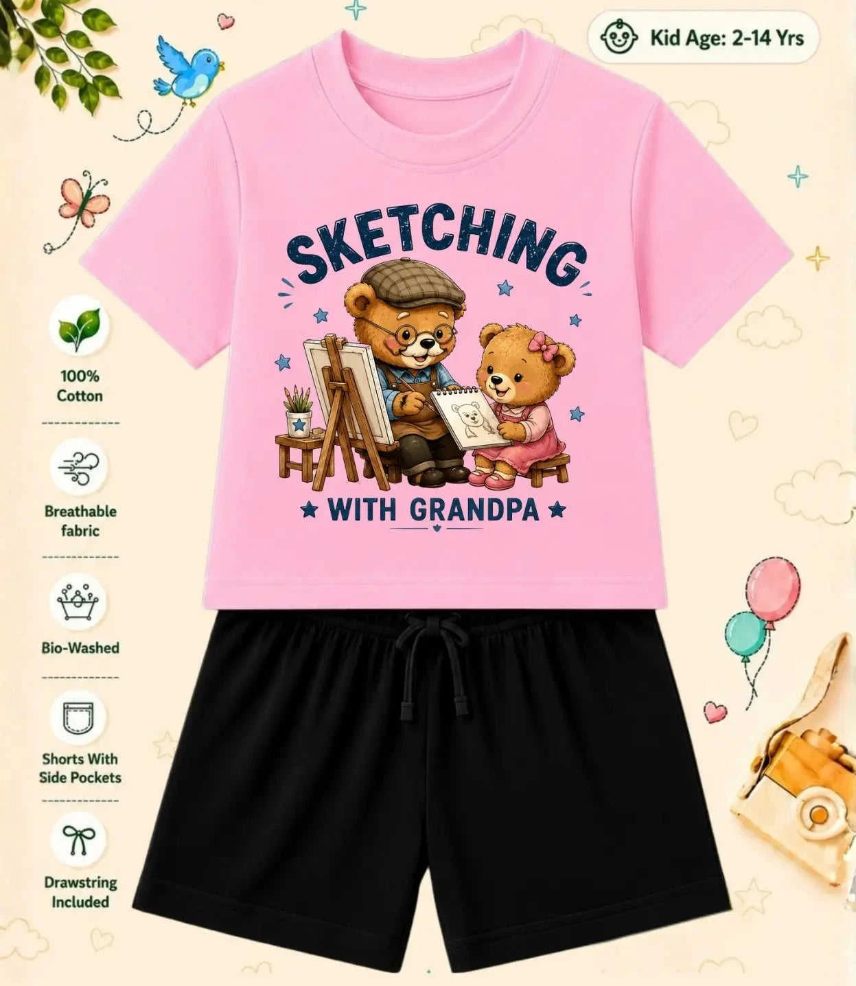 Grandpa & Grandma's Favorite Kid Co-ord Set Swiftsoul