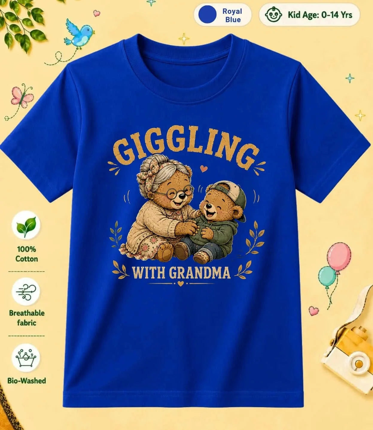 Grandpa & Grandma's Favorite Kid Cotton Tee Swiftsoul