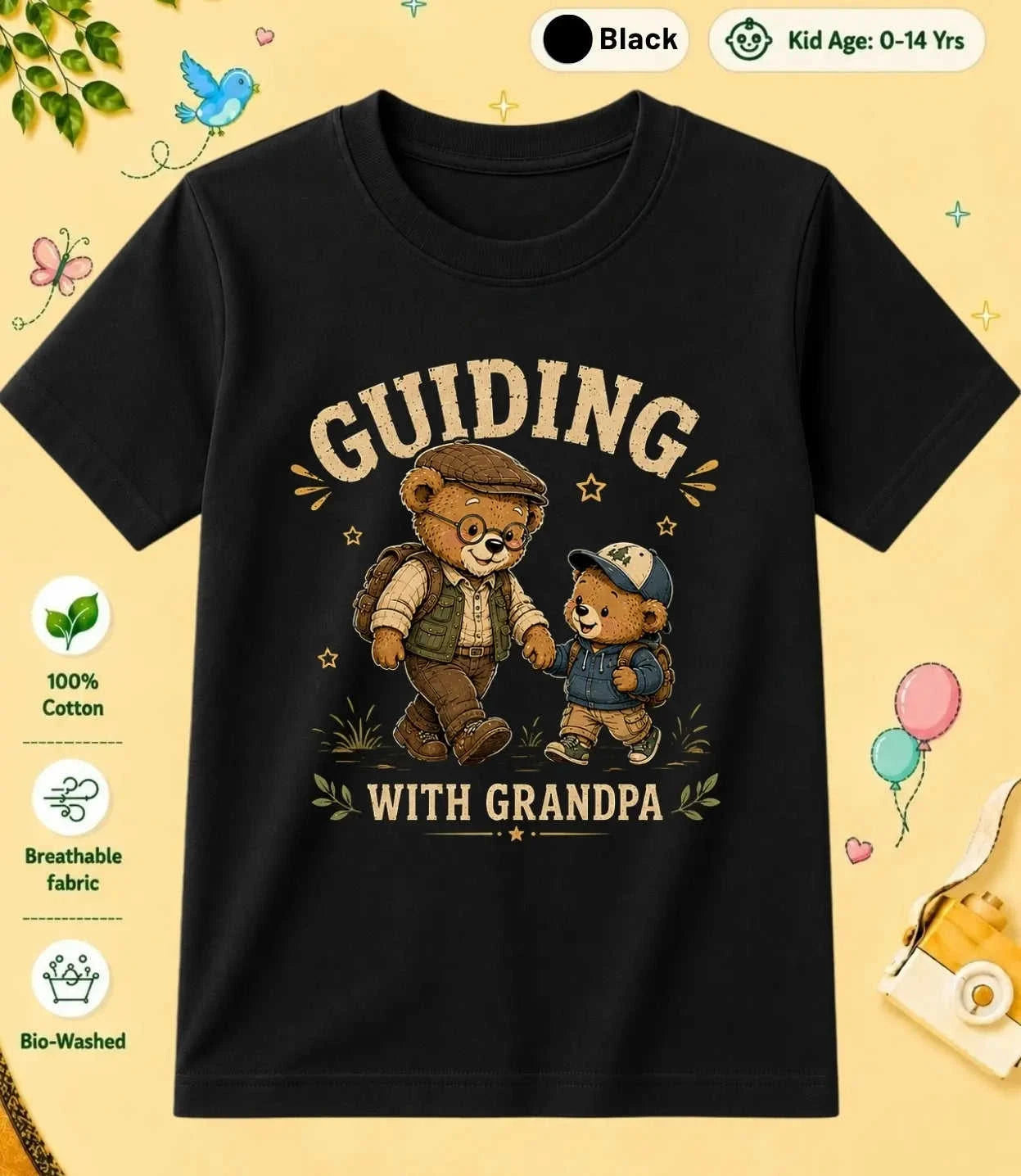 Grandpa & Grandma's Favorite Kid Cotton Tee Swiftsoul