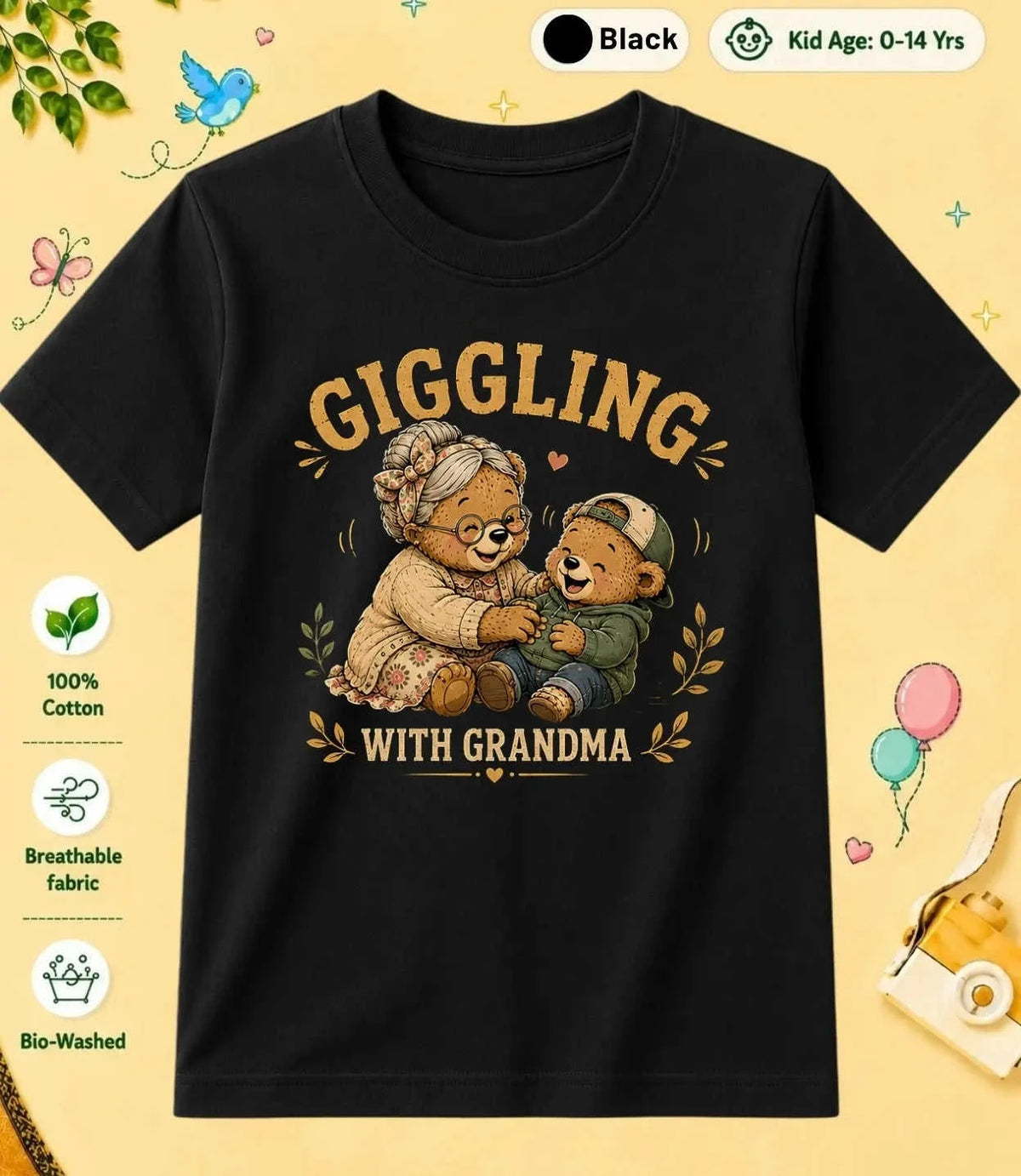 Grandpa & Grandma's Favorite Kid Cotton Tee Swiftsoul