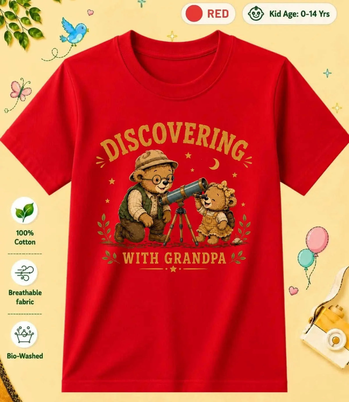 Grandpa & Grandma's Favorite Kid Cotton Tee Swiftsoul
