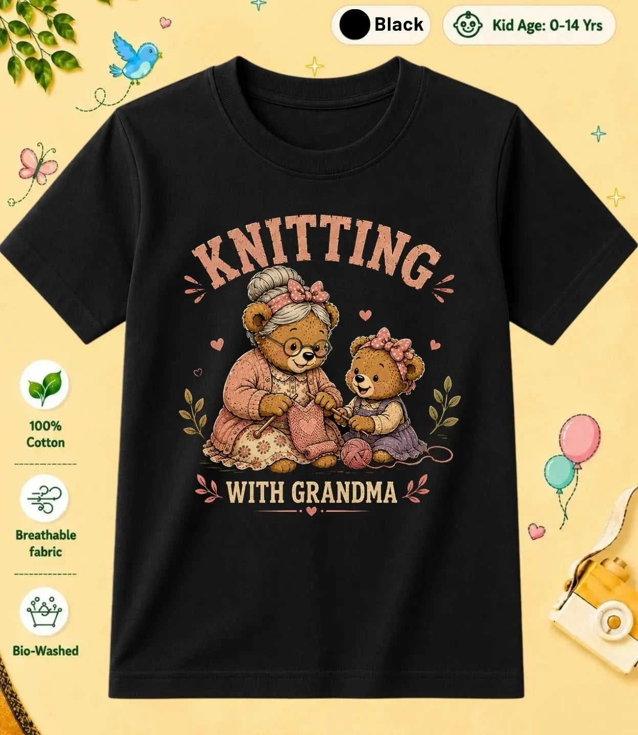 Grandpa & Grandma's Favorite Kid Cotton Tee Swiftsoul