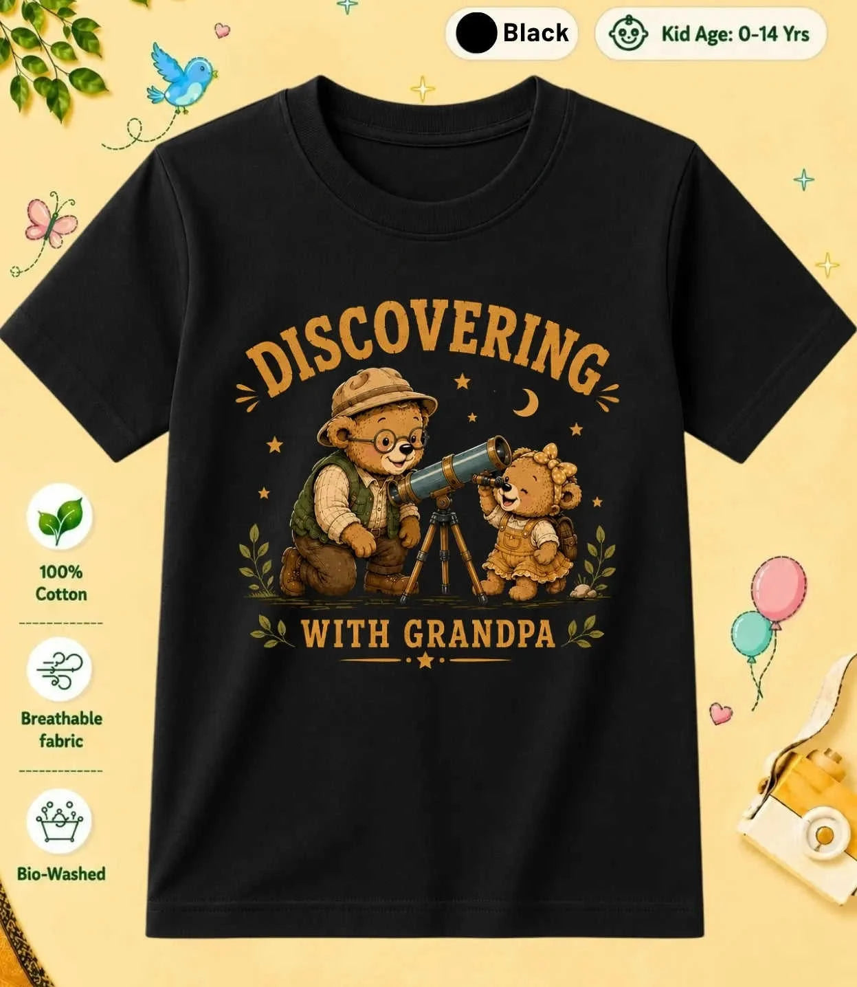 Grandpa & Grandma's Favorite Kid Cotton Tee Swiftsoul