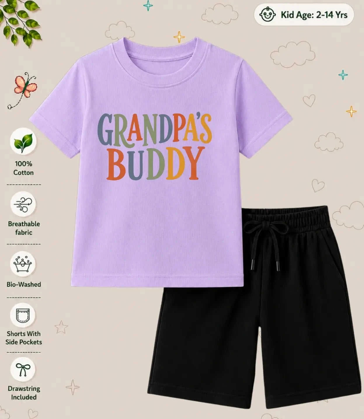 Grandpa & Grandma's Loved Kid Co-ord Set Swiftsoul