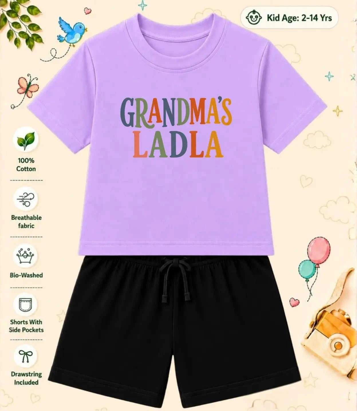 Grandpa & Grandma's Loved Kid Co-ord Set Swiftsoul