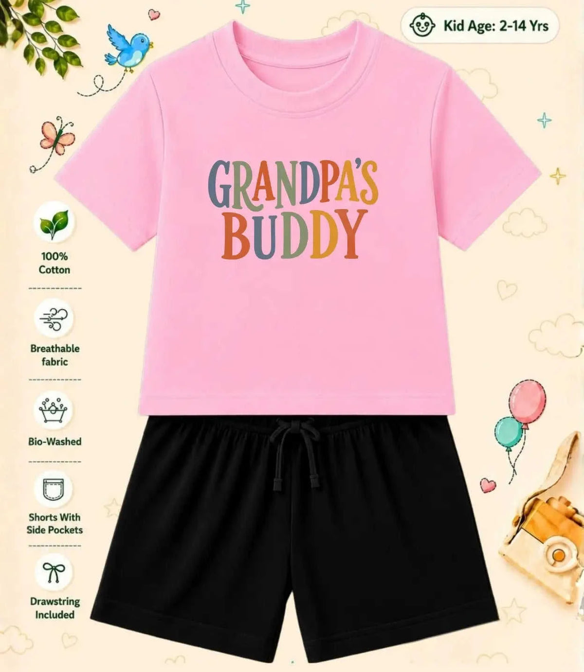 Grandpa & Grandma's Loved Kid Co-ord Set Swiftsoul