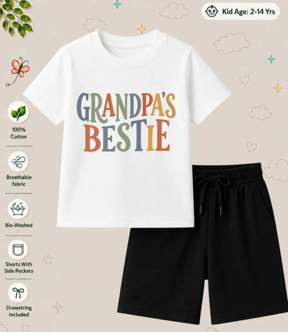 Grandpa & Grandma's Loved Kid Co-ord Set Swiftsoul