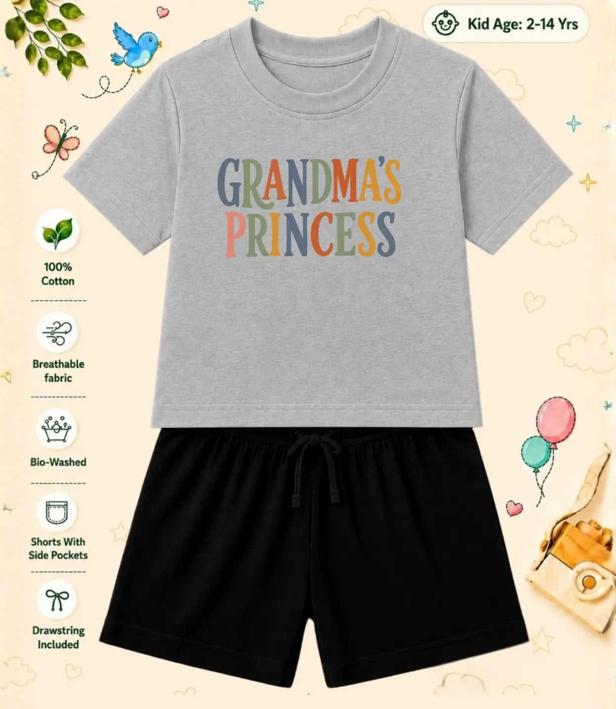 Grandpa & Grandma's Loved Kid Co-ord Set Swiftsoul