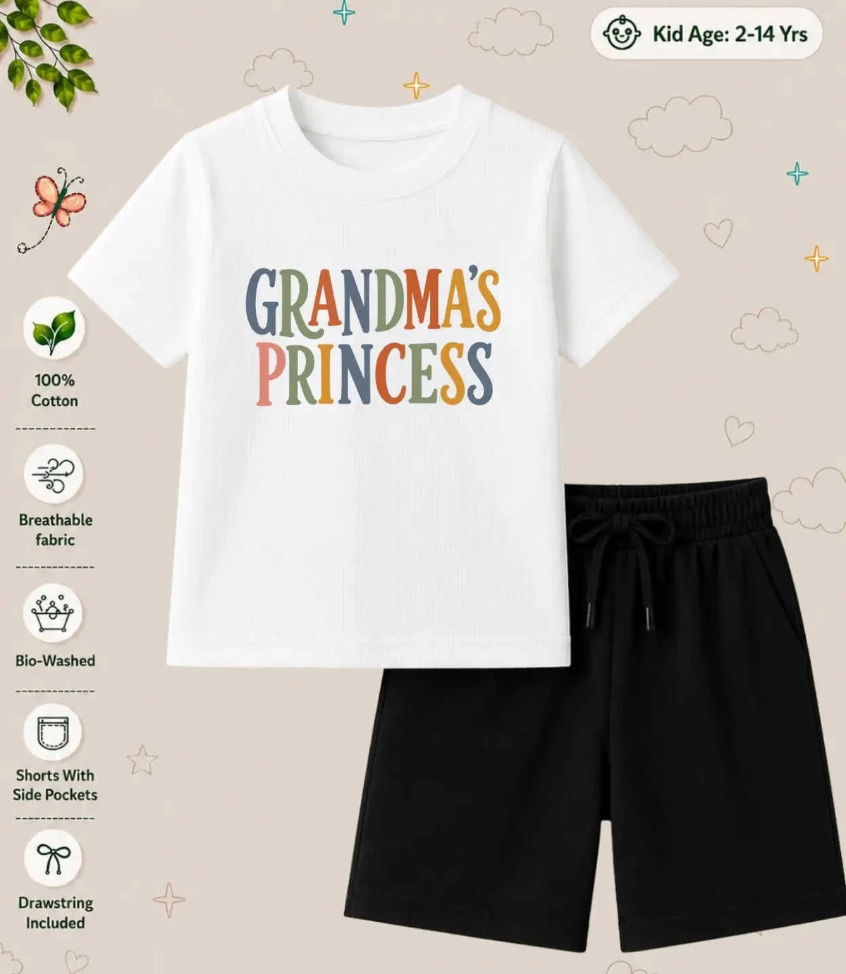 Grandpa & Grandma's Loved Kid Co-ord Set Swiftsoul